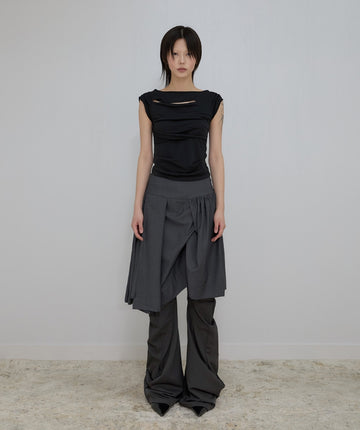 Asymmetrical Draped Midi Skirt